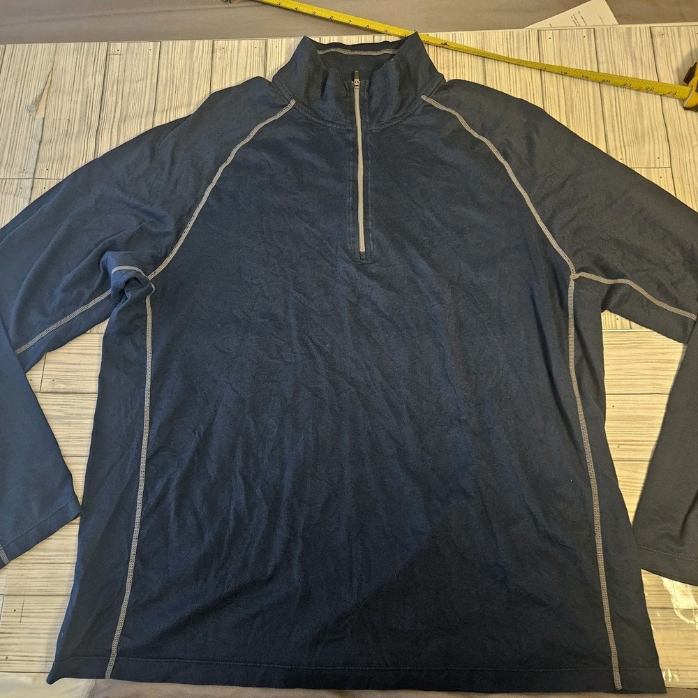Cloudveil Golf Shirt Mens Extra Large Blue Long‎ Sleeve Quarter Zip